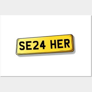 SE24 HER Herne Hill Number Plate Posters and Art
